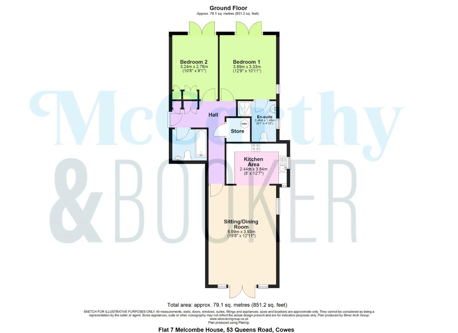 GROUND FLOOR APARTMENT WITH FANTASTIC SEA VIEWS - Queens Road, Cowes floorplan